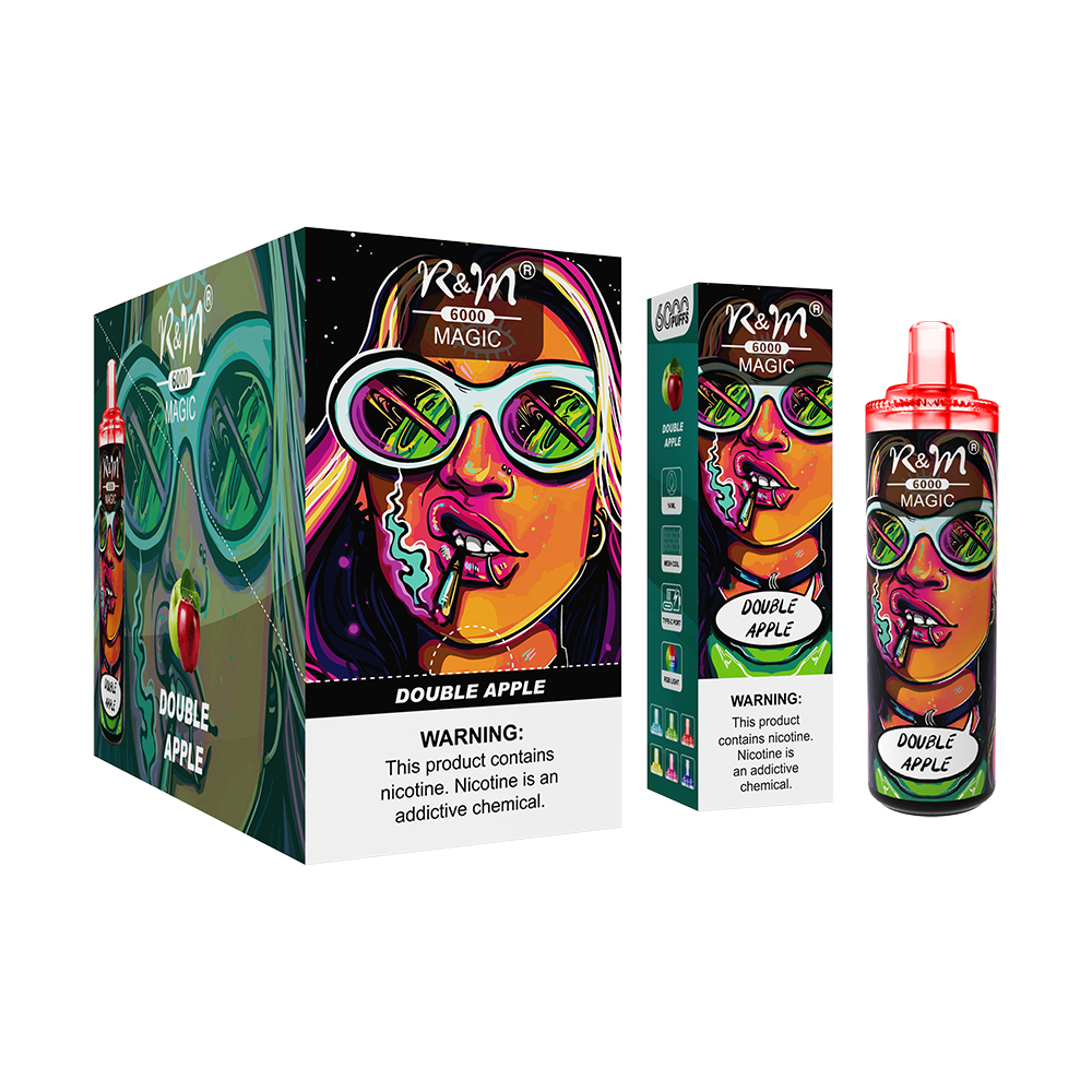 Magia de R&M a granel Magia 6000puffs RGB GLOW 5% Salt Nicotina Mesh Cloud Cloud Beast OEM Elux Smoke Desechable Vape Vapor 