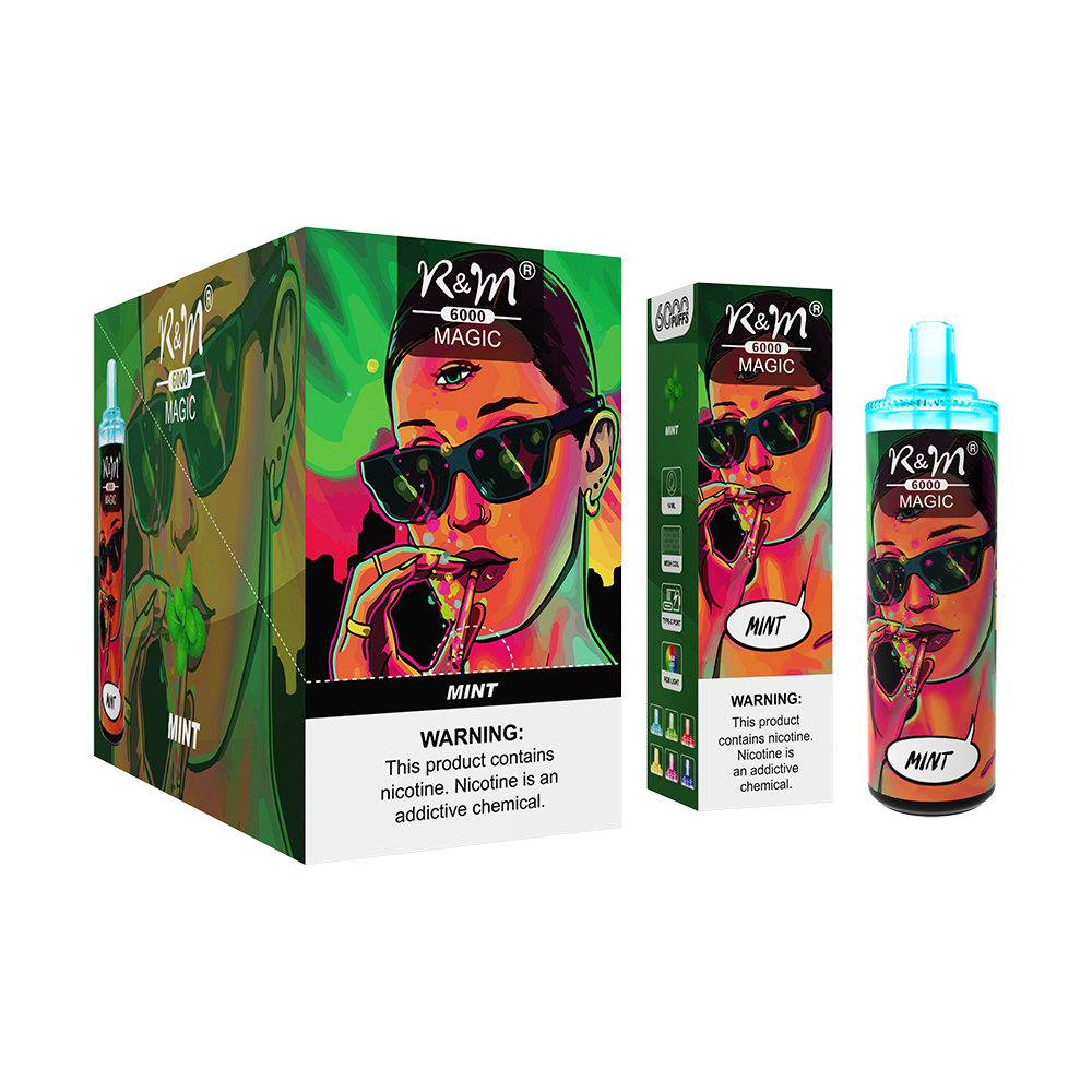 Fábrica a granel al por mayor OEM logo 6000 hojaldres randm mágico malla de malla personalizada barra de elfas babes tipo-c recargable vape desechable vape e cigarrillo
