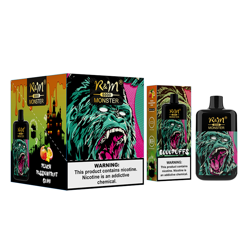 Original UK EE. UU. Mayorista 6000puffs Disposable Vape Randm Monster Mesh Coil Ecigarette personalizado de marca personalizada 