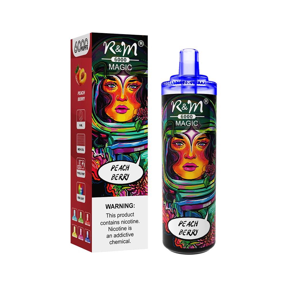 EE. UU. Mayorista Factory OEM Custom 6000puffs R&M Magic Mesh Bobina Elfa Perdida Mary Vape desechable Tipo-C Recargable Recargable Cigarrillo electrónico Vape Pod Vape 