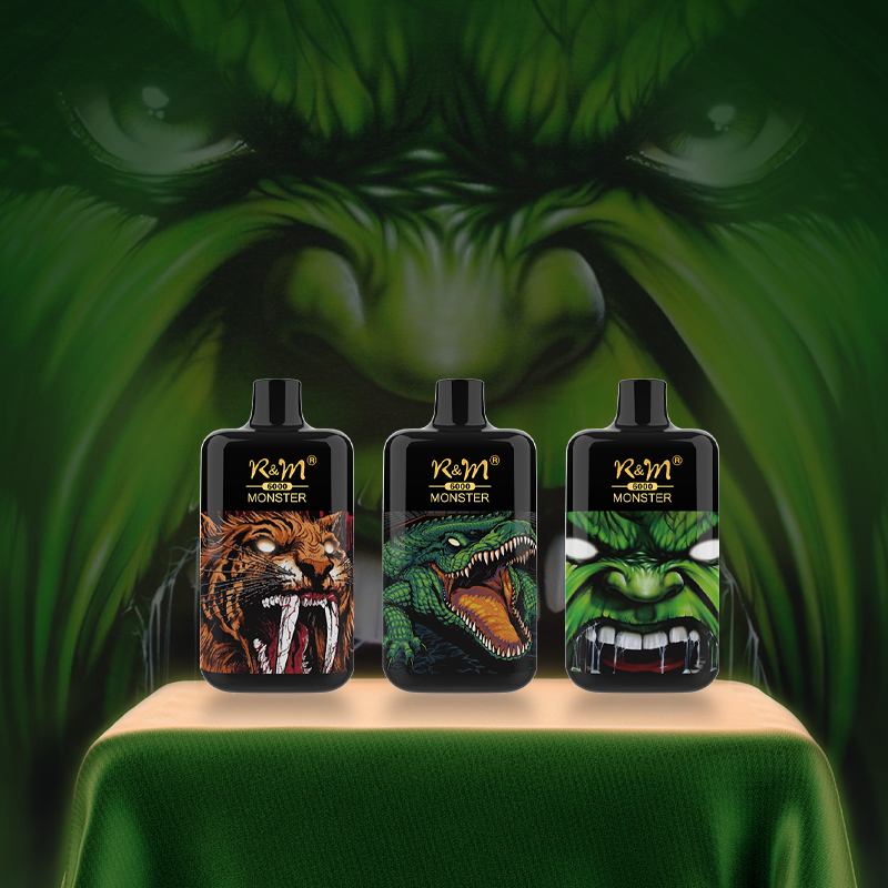 OEM Custom 12 buenos sabores de la barra de la barra de elfas bobina de malla de malla recargable 6000 bocanadas R&M Monster Vape desechable