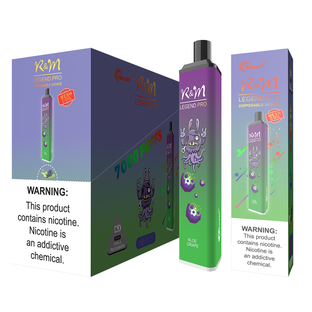 R&M Legend Pro China Original 5% Salt Nicotina 7000 Puffs Vapor desechable