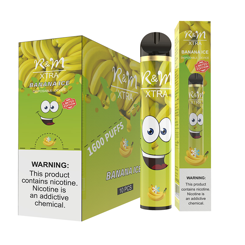 R & M XTRA 1600 Puffs 6% Nicotina Vape Dispositivo desechable | Hielo de plátano